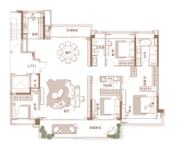 保利天汇天御4室2厅1厨3卫建面228.00㎡