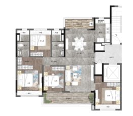 保利天汇天御4室2厅1厨2卫建面141.00㎡