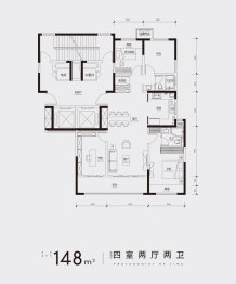 中海·时光之境4室2厅1厨2卫建面148.00㎡