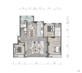 绿城·晓月晴川3室2厅1厨2卫建面136.00㎡