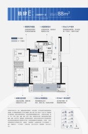 大华公园城市3室2厅1厨1卫建面88.00㎡