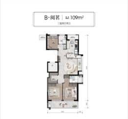 轨交·阅塘著府3室2厅1厨2卫建面109.00㎡