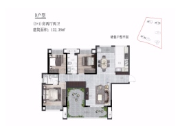 枫林诺园4室2厅1厨2卫建面132.38㎡