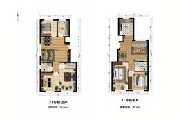 河畔华苑3室2厅1厨1卫建面81.90㎡