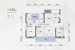 中国铁建·花语江南4室2厅1厨2卫建面143.00㎡