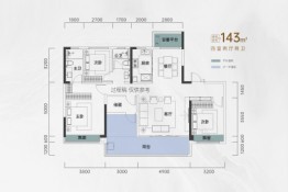 中国铁建·花语江南4室2厅1厨2卫建面143.00㎡