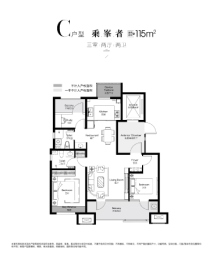 中国铁建·峯悦湾3室2厅1厨2卫建面115.00㎡