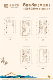 金泰花园5室2厅1厨6卫建面178.00㎡