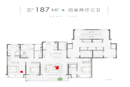 狮山金茂府4室2厅1厨3卫建面187.00㎡