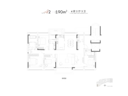 浦开摩登江南4室2厅1厨3卫建面190.00㎡