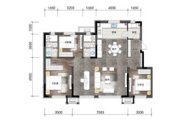 保利天汇·公园壹号4室2厅1厨2卫建面123.00㎡