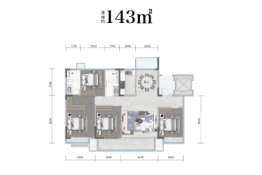 龙泉府3室2厅2卫建面143.00㎡