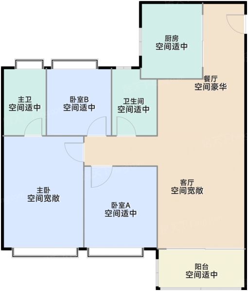 上海尚湾林语3室2厅2卫1厨101.00㎡户型图-上海房天下