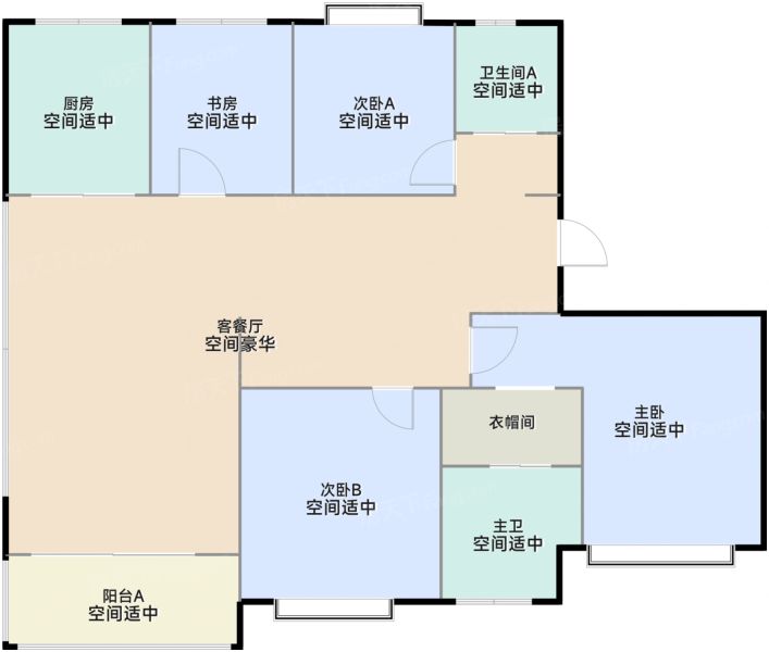 上海金隅外滩东岸4室2厅2卫1厨148.00㎡户型图-上海房天下