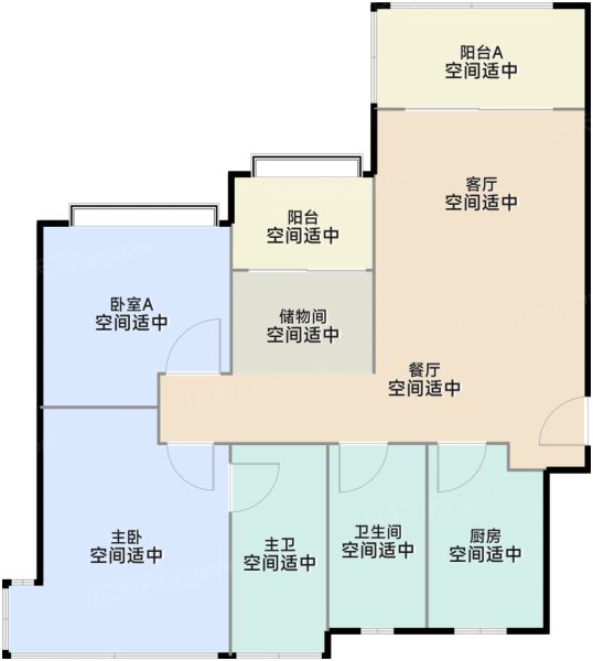 广州方圆美林·滨江壹号3室2厅2卫1厨102.00㎡户型图-广州房天下