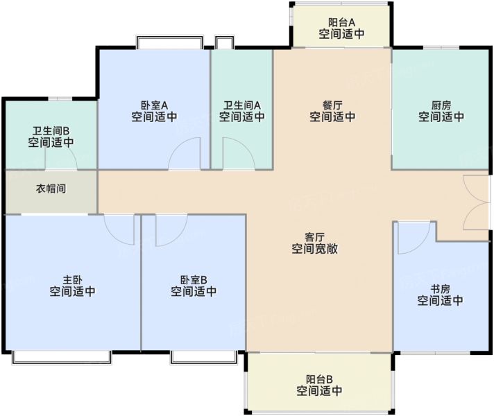 广州中国铁建海语熙岸4室2厅2卫1厨143.00㎡户型图-广州房天下