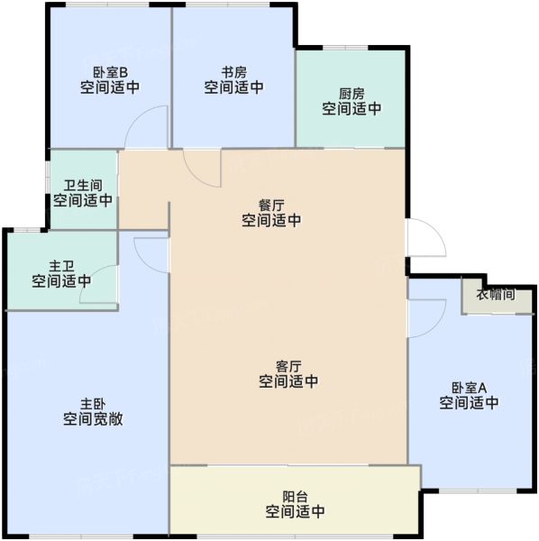 苏州保利·天汇4室2厅2卫1厨140.00㎡户型图-苏州房天下