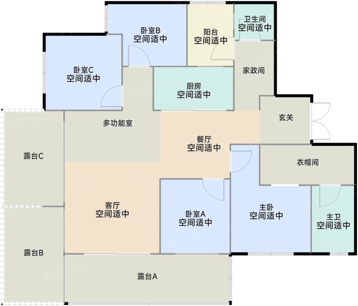 贵阳贵阳城投置业·融翠4室3厅2卫1厨122.00㎡户型图-贵阳房天下