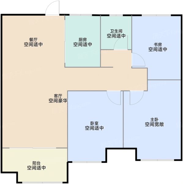 济南金地·明湖樾3室2厅1卫1厨99.00㎡户型图-济南房天下