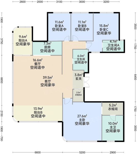 成都保利新川天珺4室2厅3卫205.00㎡户型图-成都房天下