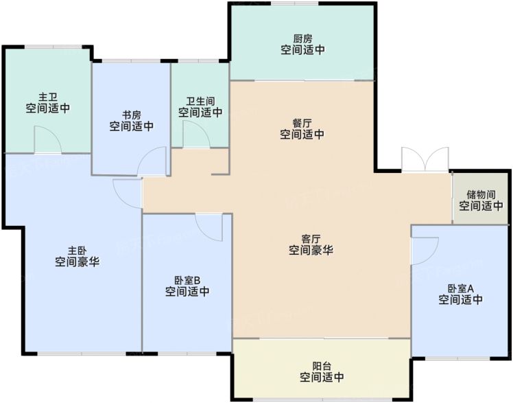 南京仁恒云谷世纪4室2厅2卫168.00㎡户型图-南京房天下