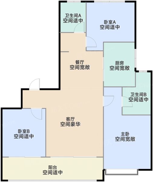 南京中北金基璞悦隽园3室2厅2卫1厨116.00㎡户型图-南京房天下