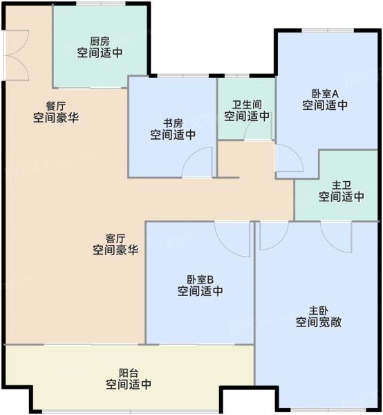 济南金地·明湖樾4室2厅2卫1厨149.00㎡户型图-济南房天下