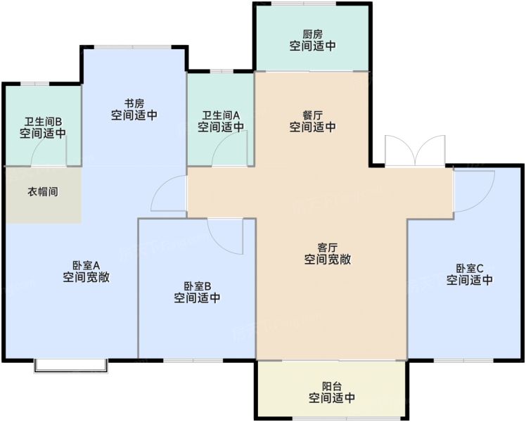 衡水泰昌·悦湖庄园4室2厅2卫1厨132.00㎡户型图-衡水房天下