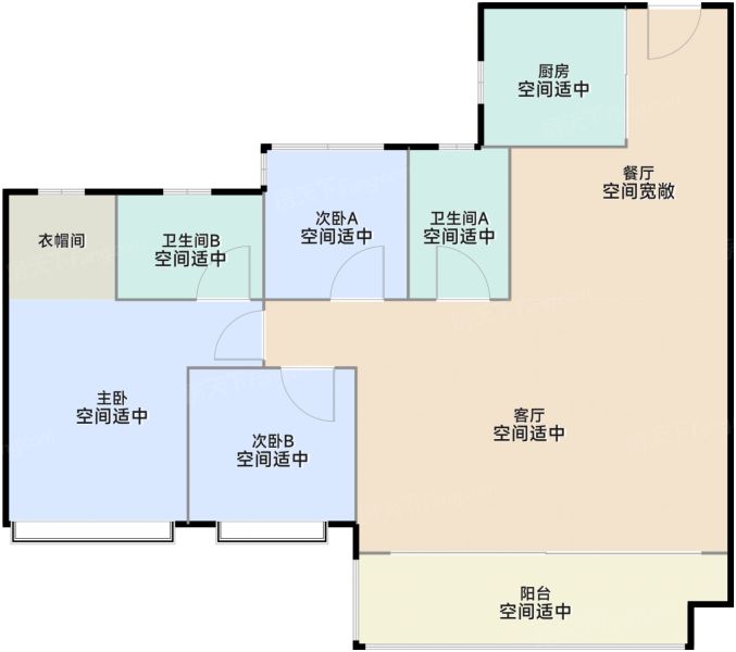 佛山三龙湾保利和颂4室2厅2卫1厨119.00㎡户型图-佛山房天下