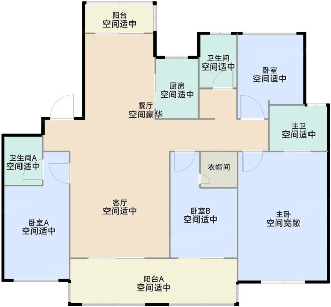常熟金湾名悦雅苑4室2厅3卫1厨140.00㎡户型图-常熟房天下