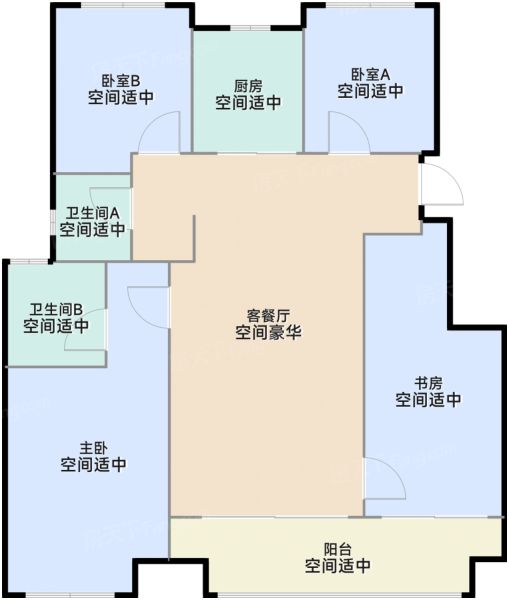 芜湖大家璞悦光年4室2厅2卫1厨119.00㎡户型图-芜湖房天下