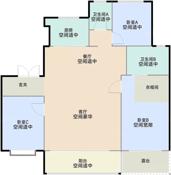 泰州上河风华园4室2厅2卫140.00㎡户型图-泰州房天下