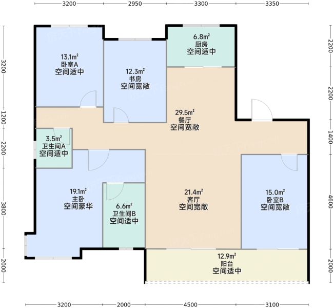 太原太原诺德逸宸云著4室2厅2卫1厨167.00㎡户型图-太原房天下