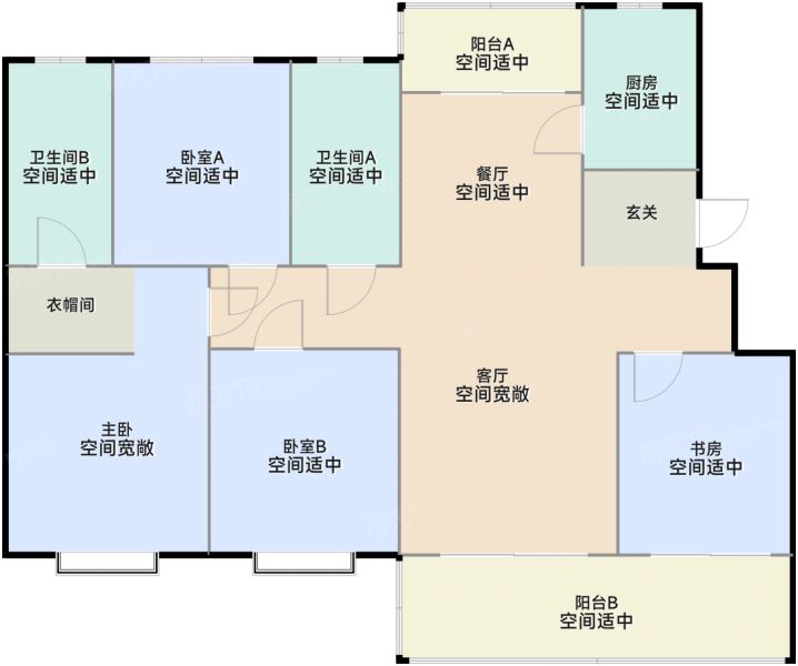 贵阳华润置地·悠山悦景4室2厅2卫144.00㎡户型图-贵阳房天下