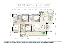 交投·桃源府6室2厅1厨2卫建面168.00㎡