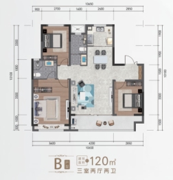 永康润园3室2厅2卫建面120.00㎡