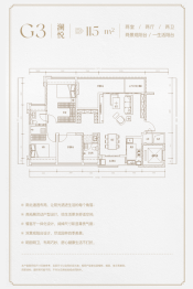 君安·金檀郡2室2厅1厨2卫建面115.00㎡