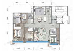 中海·臻如府4室2厅1厨3卫建面196.00㎡