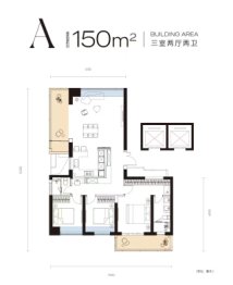 武汉城建·中央雲璟3室2厅1厨2卫建面150.00㎡