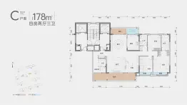 融发·菁英汇4室2厅1厨3卫建面178.0㎡