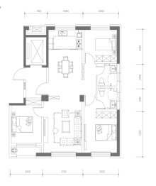 信泰·龙泰国际3室2厅1厨2卫建面122.00㎡