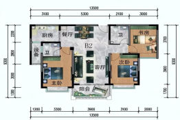 佳禾·阳光绿洲3室2厅2卫建面116.00㎡