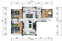 佳禾·阳光绿洲3室2厅2卫建面126.00㎡