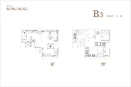 中佳融园3室2厅1厨1卫建面46.67㎡
