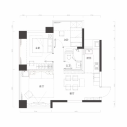 观宸2462室2厅1厨1卫建面65.00㎡