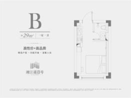 湘江道8号1室1厅1厨1卫建面29.00㎡