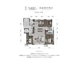 龙湖·景粼天序4室2厅1厨2卫建面148.0㎡