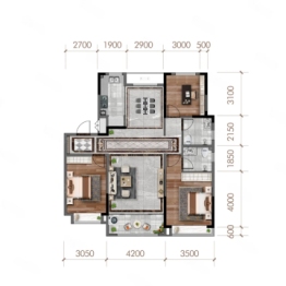 海通·龙泉名著3室2厅2卫建面124.00㎡