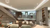 建面145平一楼带院户型样板间图片