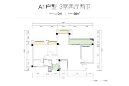 万科·璞园3室2厅1厨2卫建面110.0㎡